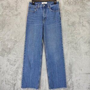 Abercrombie & Fitch Jeans Womens 27 4R Blue 90s Relaxed High Rise Raw Hem Denim